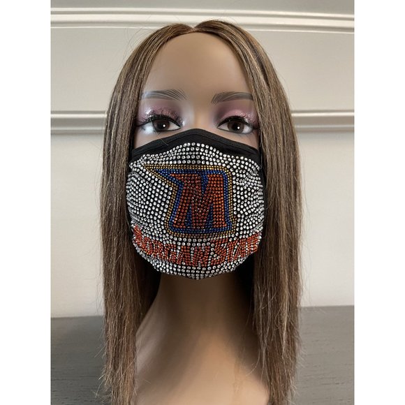 Morgan State University Bling Rhinestone Face Mask - Picture 1 of 14